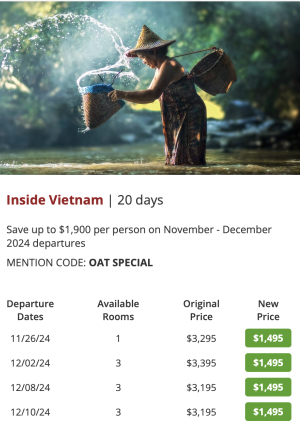 last minute travel deal to Vietnam